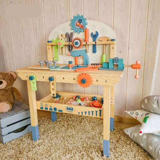 Wooden Workbench Playset for Kids