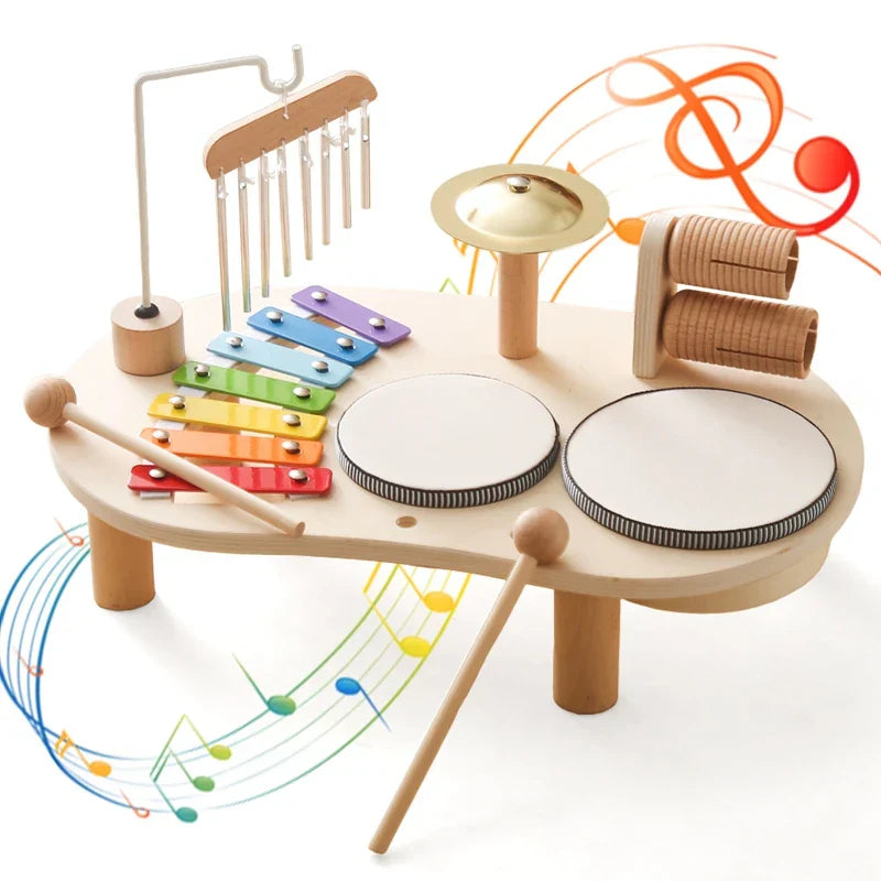 Montessori Toddler Music Set – Wooden Musical Instruments (Percussion & Rhythm), Early Learning Gift