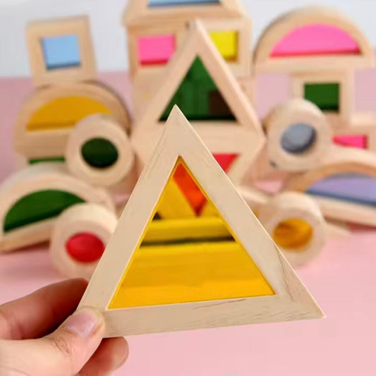 Montessori Wooden Rainbow Puzzle – Stacking Educational Toy for Toddlers and Kids