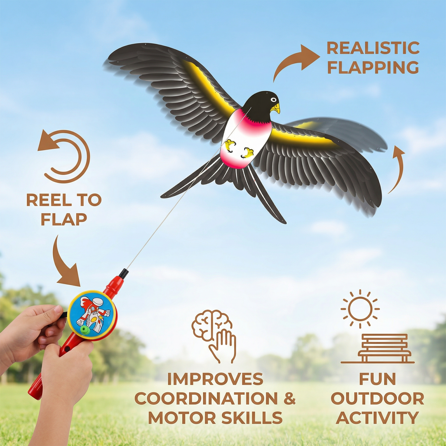 Flapping Wing Bird Kite for Kids