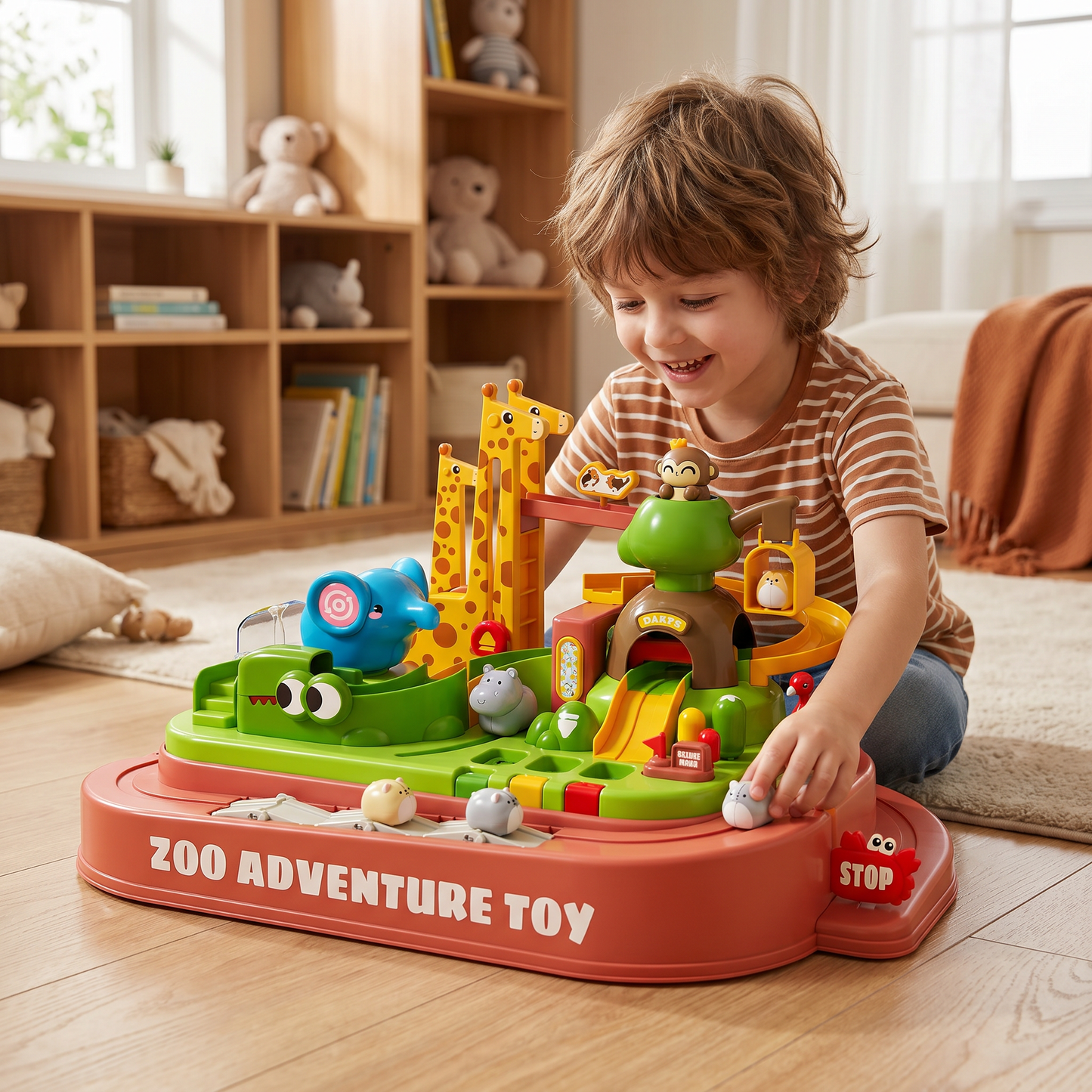 Zoo Adventure Animal Track Playset for Kids