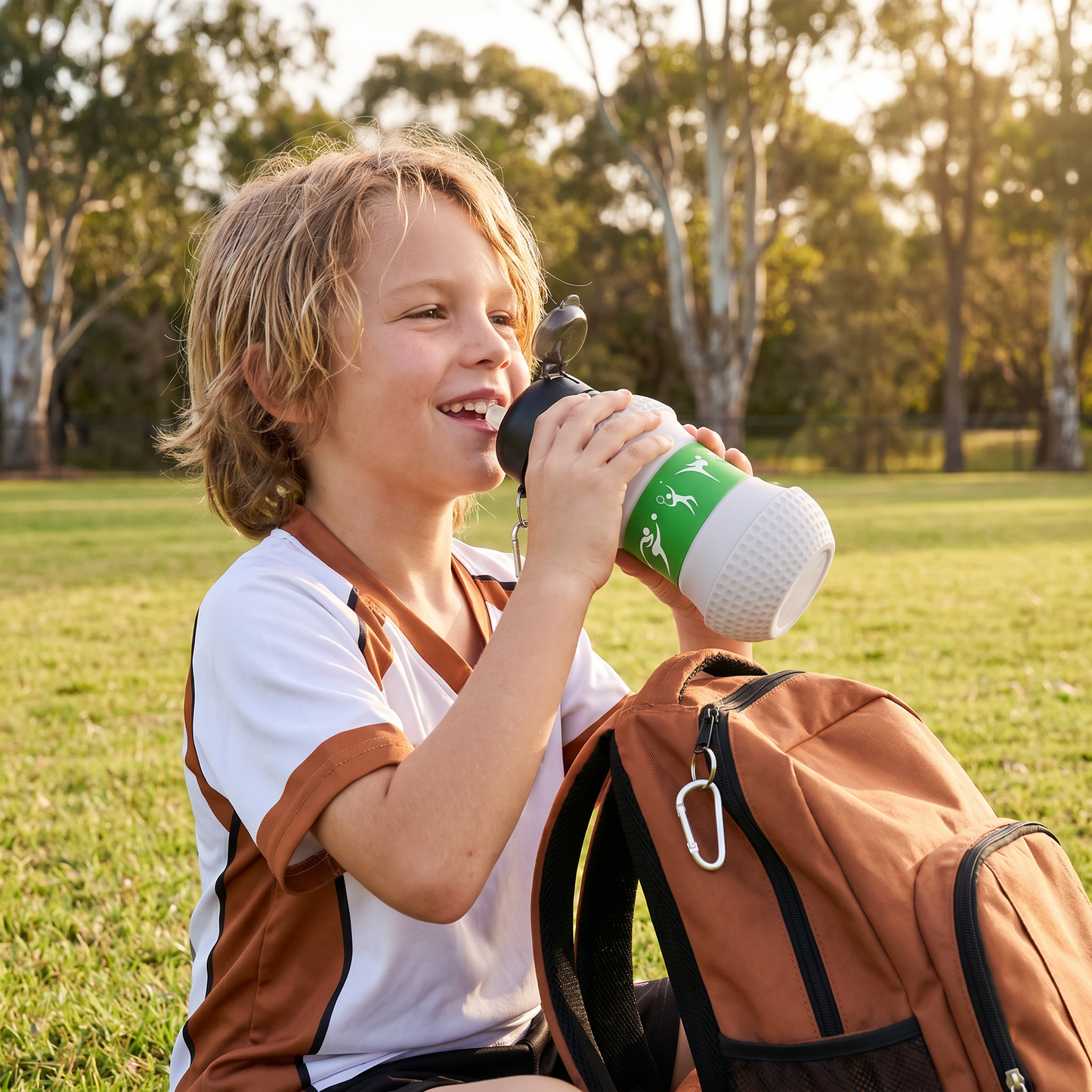 Foldable Silicone Soccer Water Bottle for Kids