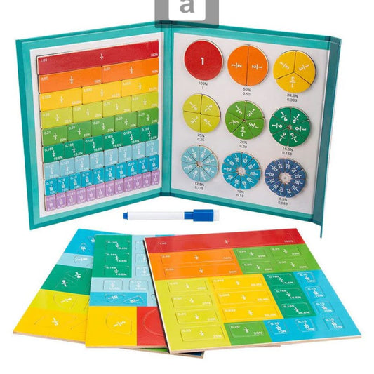 Magnetic Fraction Educational Puzzle