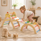 7-in-1 Wooden Climbing Set with Triangle, Arch and Ramp – image 2