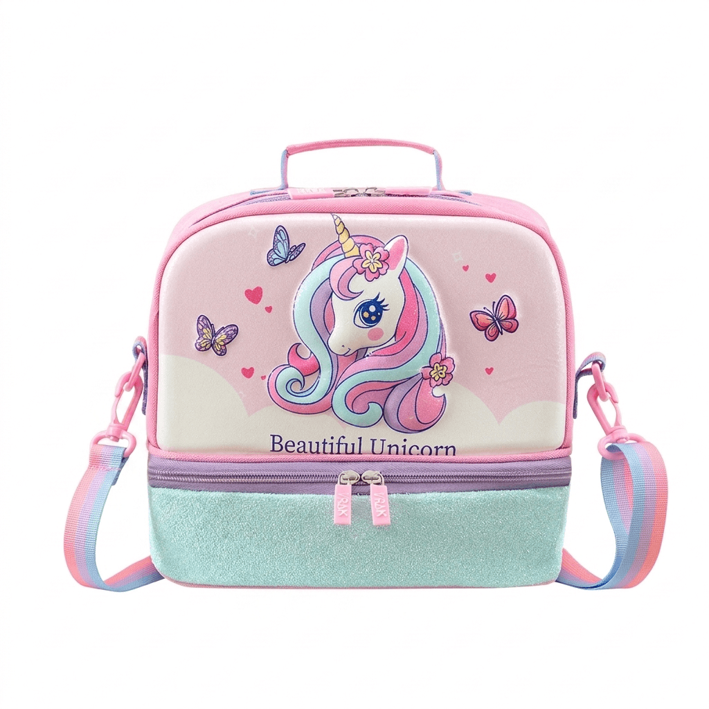 Insulated Double Layer Kids Lunch Bag for School, Thermal Food Storage Tote