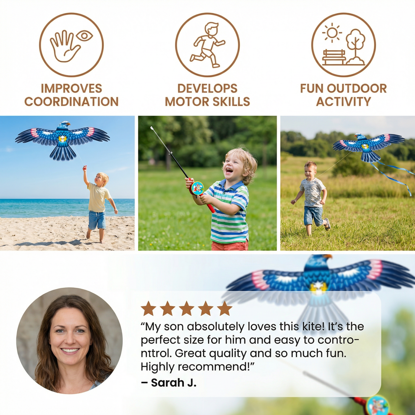 Flapping Wing Bird Kite for Kids