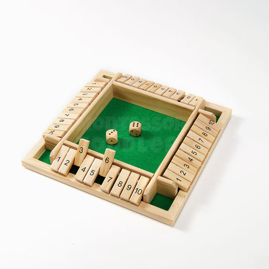 Shut the Box Wooden Dice Game – Montessori Math and Strategy Game for Children and Families