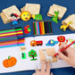 Montessori Kids Drawing Toys DIY Painting Stencils