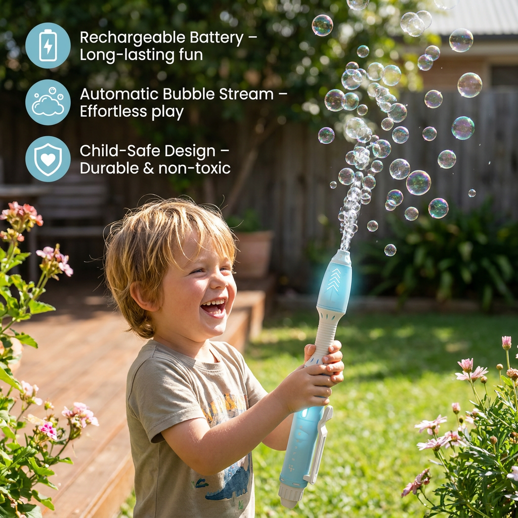 Automatic Bubble Blaster Wand for Kids