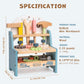 Wooden Toy Workbench with Play Tools and Storage Shelf
