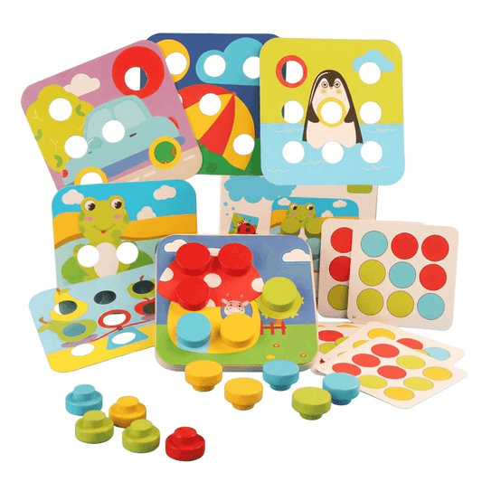 Wooden Matching Game for Kids – Shape, Color Sorting & Focus Development Toy