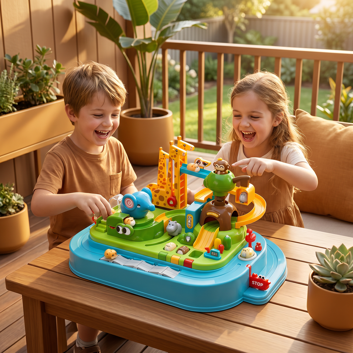 Zoo Adventure Animal Track Playset for Kids