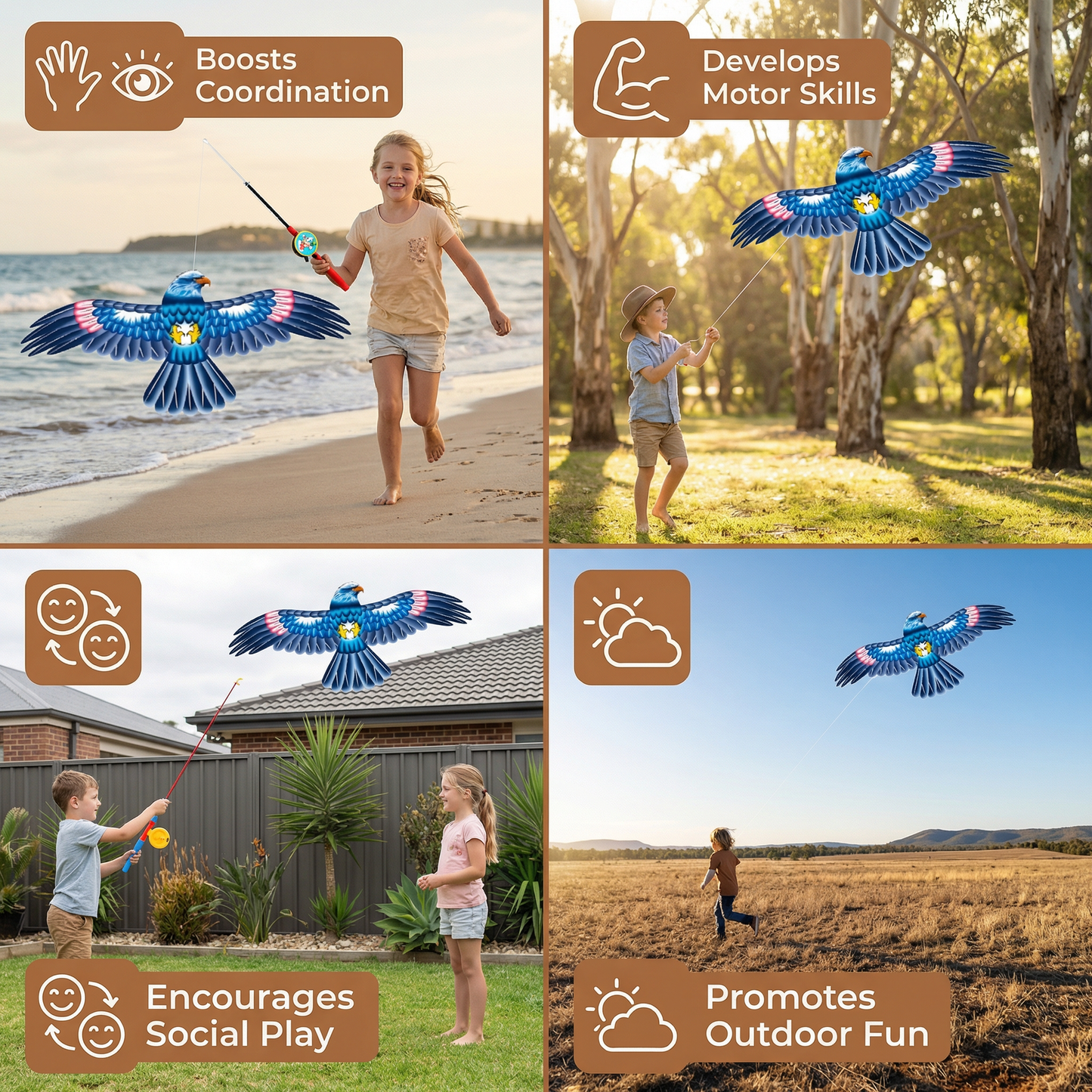 Flapping Wing Bird Kite for Kids