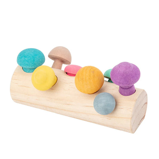 Montessori Wooden Mushroom Matching Blocks Toy