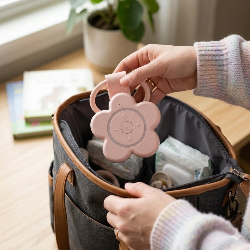 Portable White Noise Sound Machine for Baby & Sleep – Rechargeable Travel Sleep Soother with Multiple Sounds