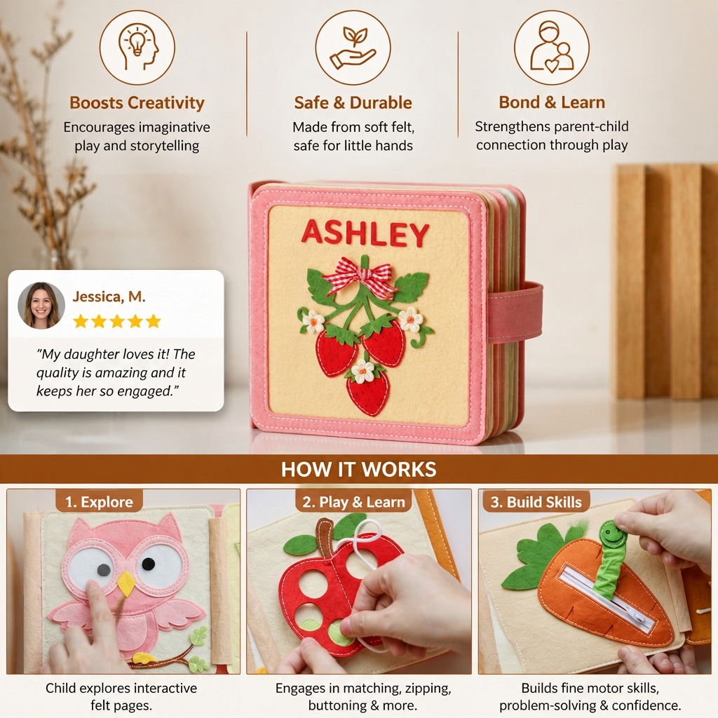 Personalised Felt Activity Book for Kids