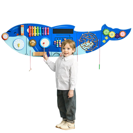 Orca Wall-Mounted Activity Board with 12 Hands-On Activities