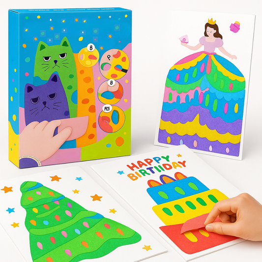 Kids Paint Set with Rollable Stencils – Creative Art & Colour Squeeze Painting Kit