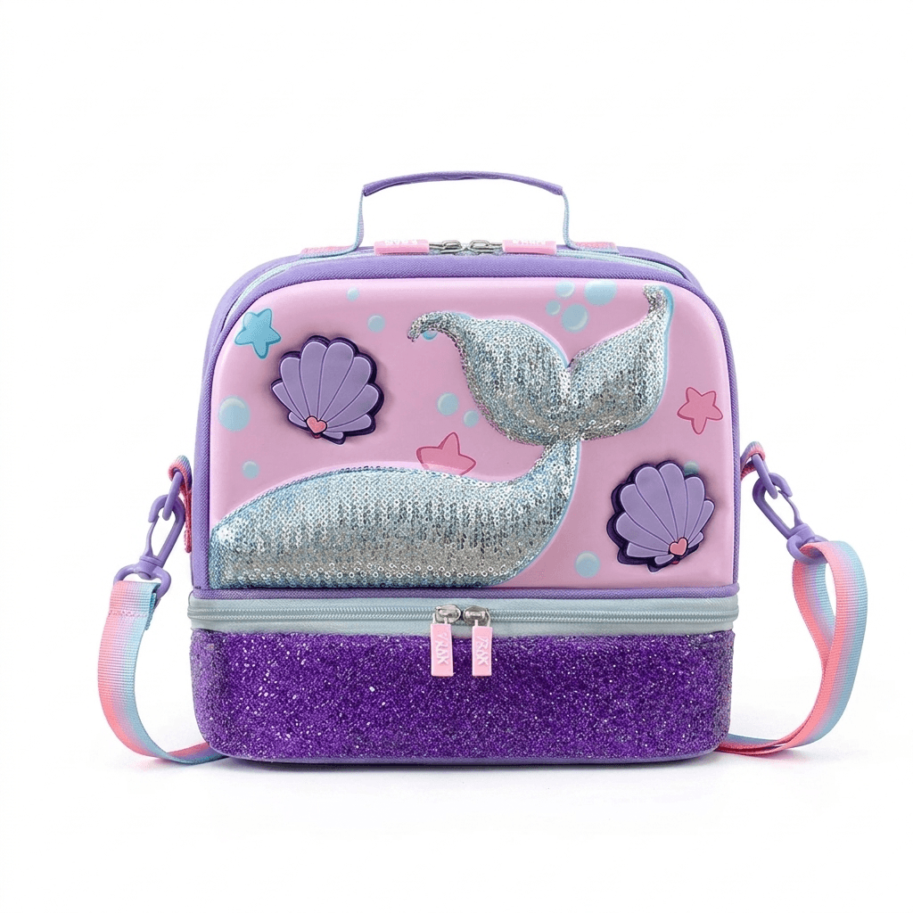 Insulated Double Layer Kids Lunch Bag for School, Thermal Food Storage Tote