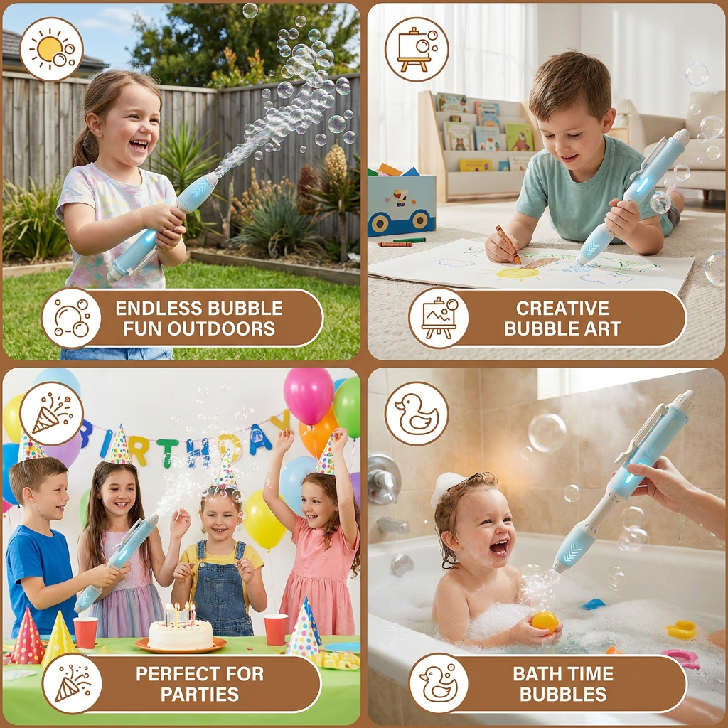 Automatic Bubble Blaster Wand for Kids