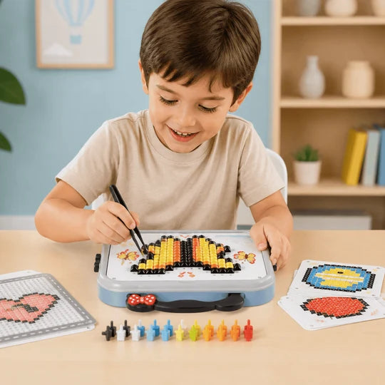 Montessori Mushroom Pegboard Mosaic Puzzle for Kids