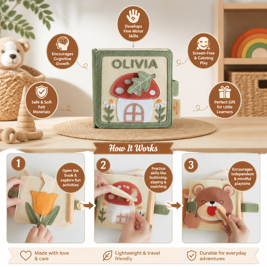 Personalised Felt Activity Book for Kids