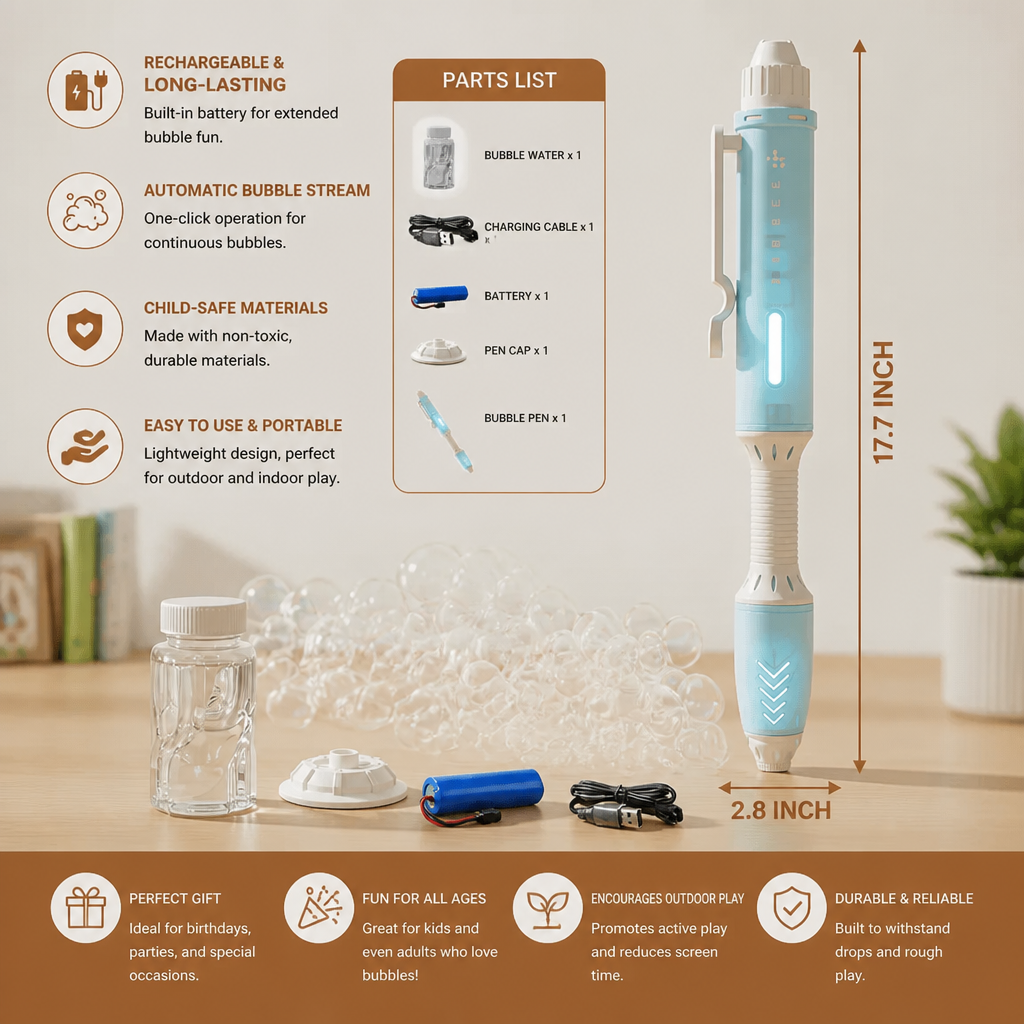 Automatic Bubble Blaster Wand for Kids