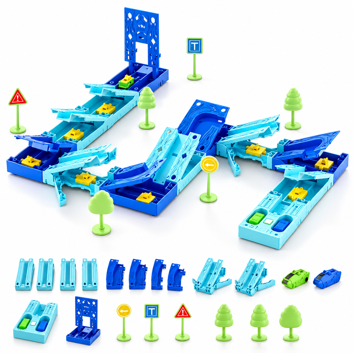 Build-your-own track with gravity-powered racing