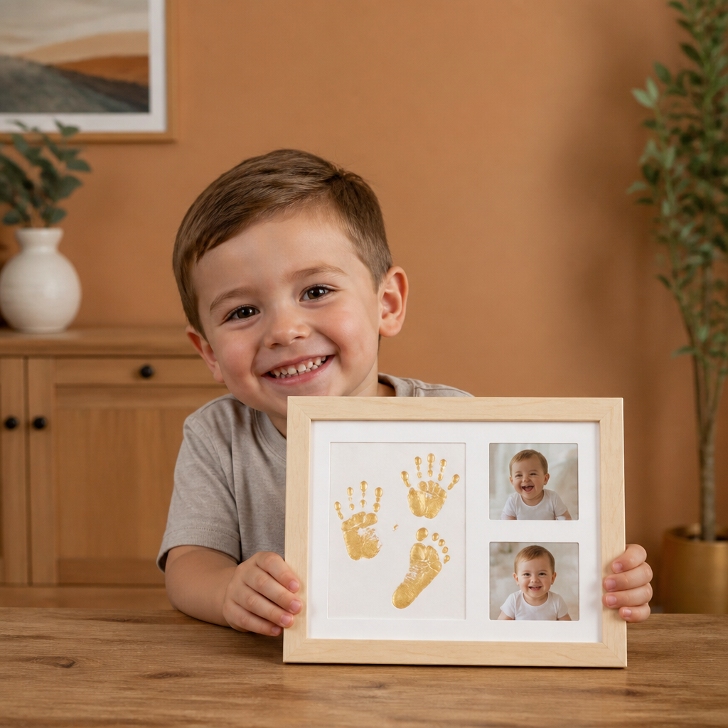 Kids’ Handprint Keepsake Frame Kit with Two Photo Spaces