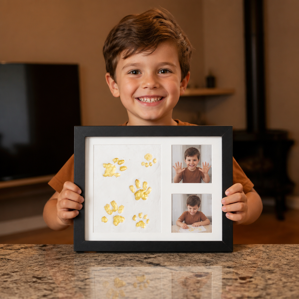 Kids’ Handprint Keepsake Frame Kit with Two Photo Spaces