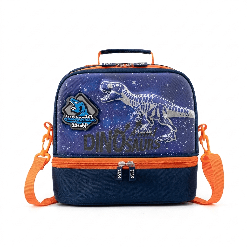 Insulated Double Layer Kids Lunch Bag for School, Thermal Food Storage Tote
