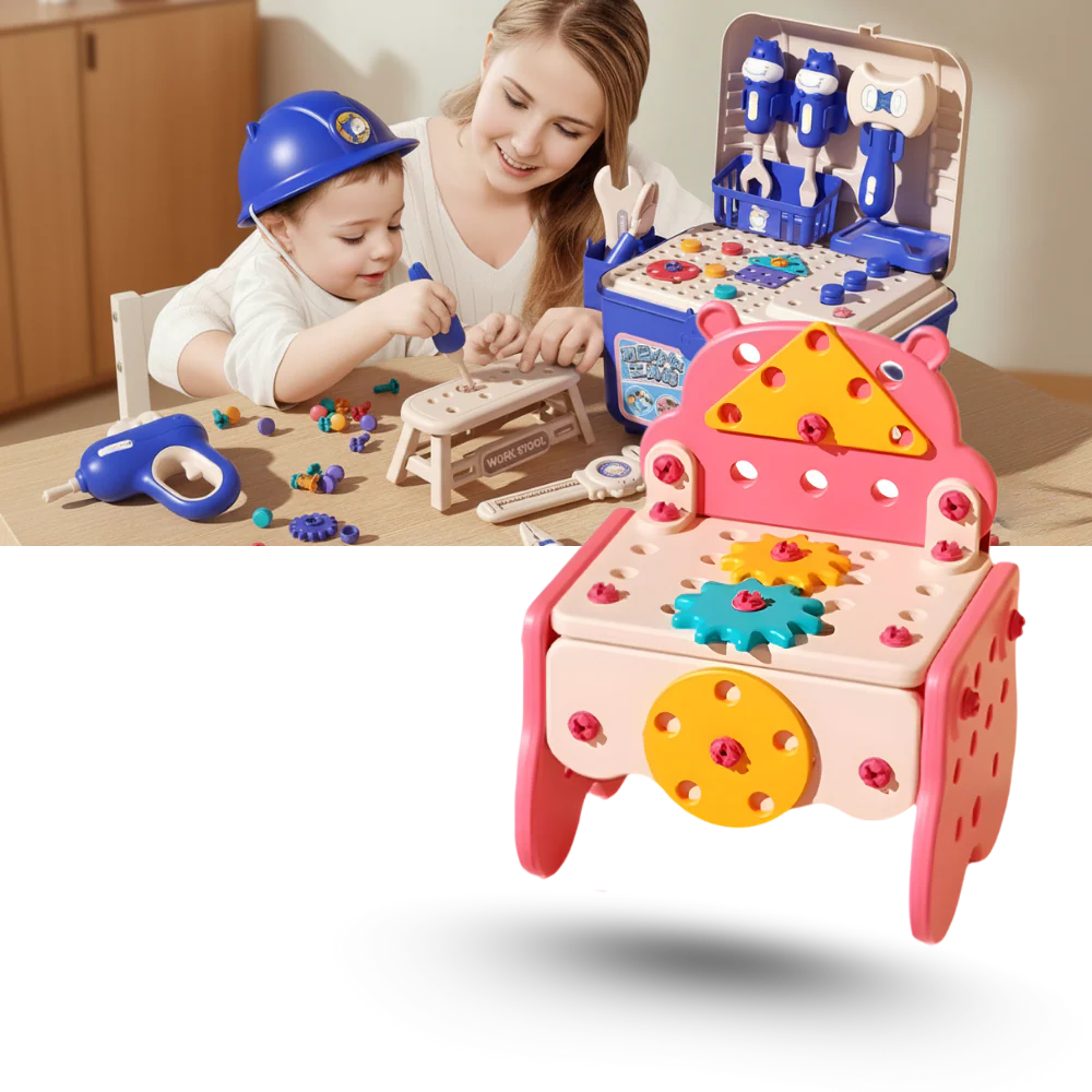 3‑in‑1 Kids Electric Drill & Screwdriver Toolbox – STEM Engineer Play Set, Educational DIY Assembly Toy