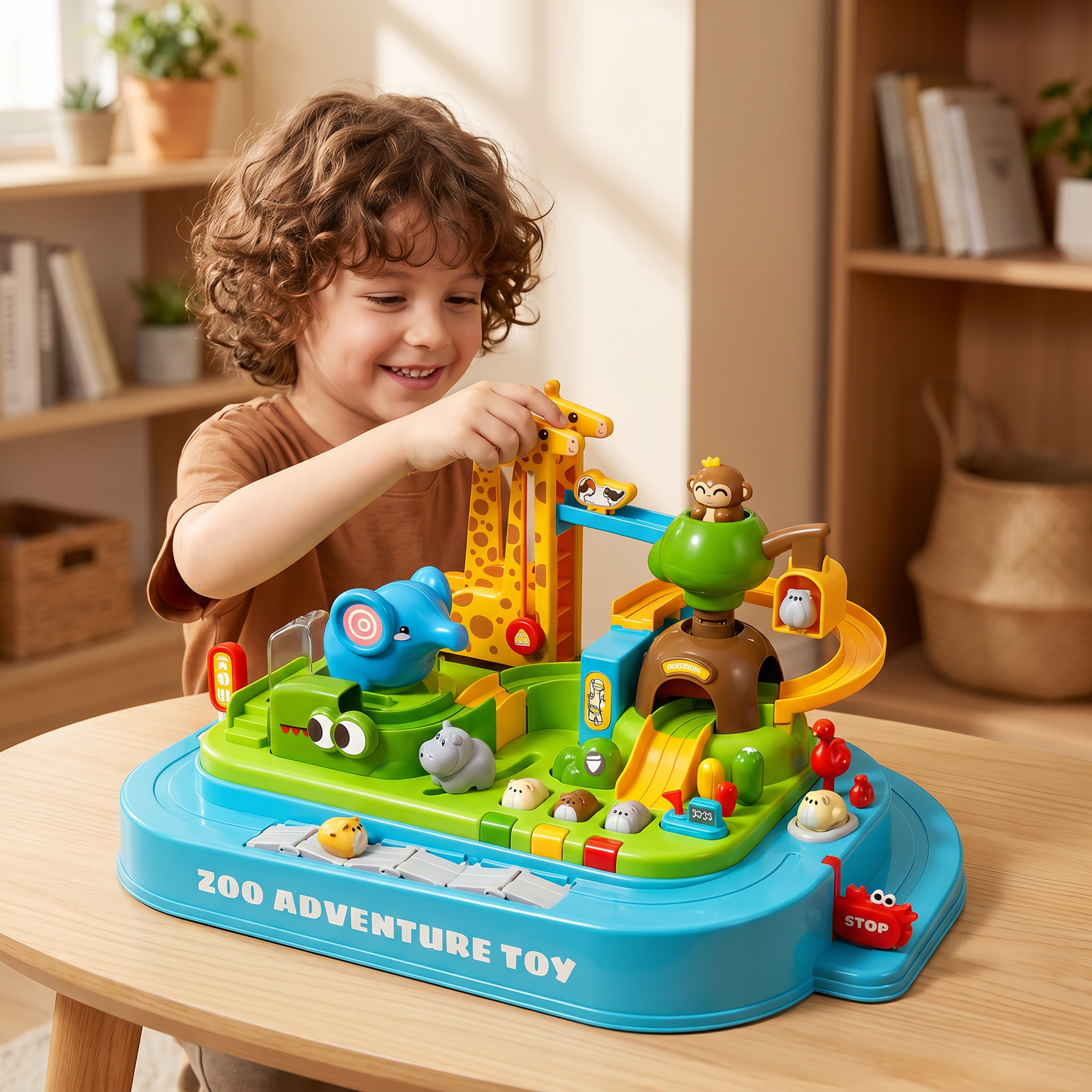 Zoo Adventure Animal Track Playset for Kids
