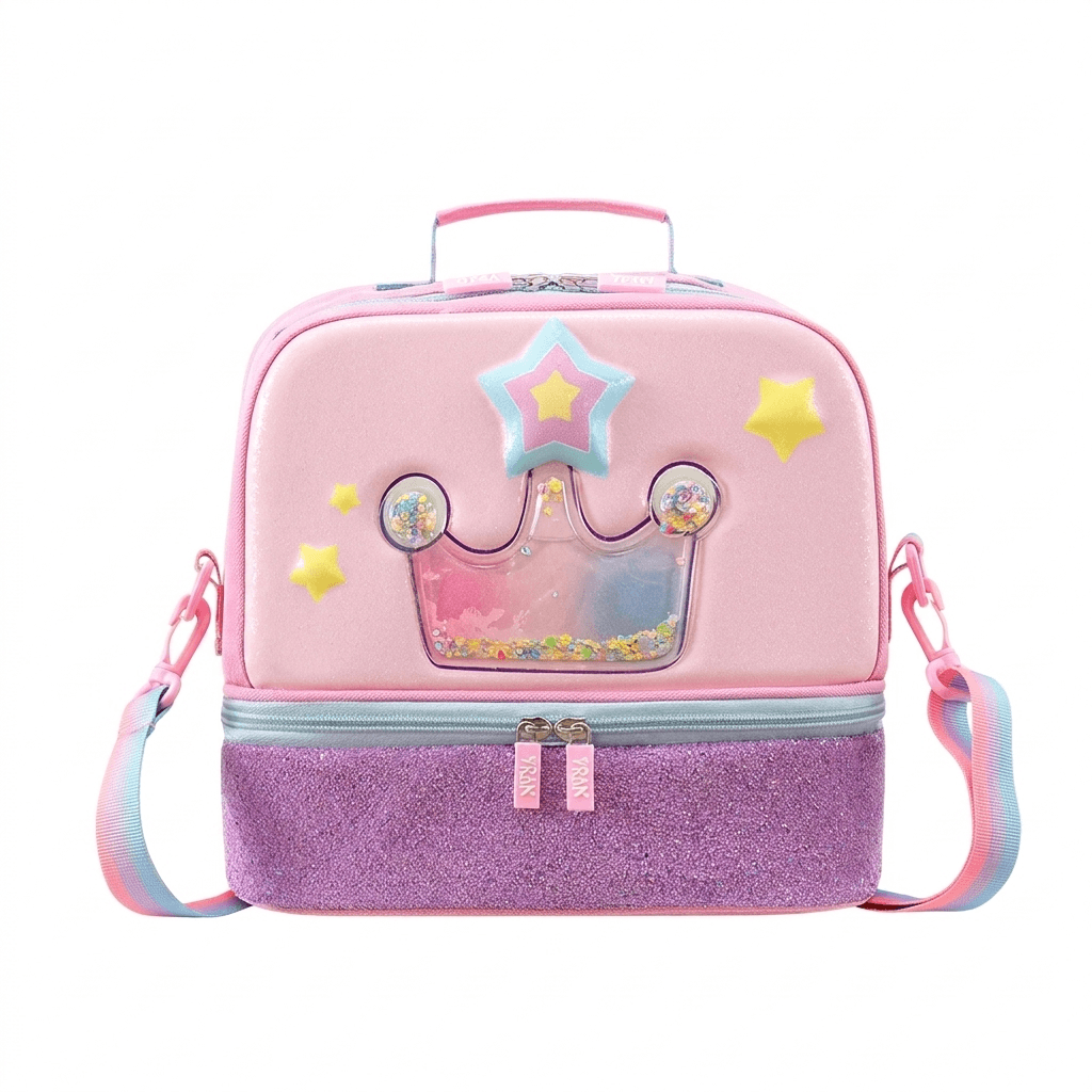 Insulated Double Layer Kids Lunch Bag for School, Thermal Food Storage Tote