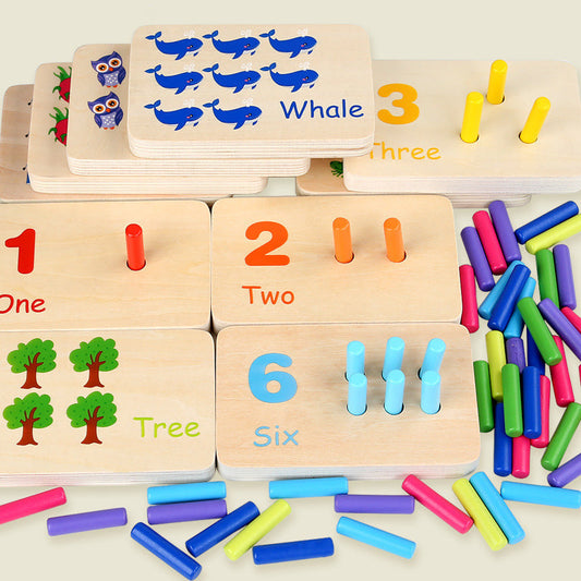 Montessori Wooden Counting Peg Board – Educational Math Toy for Kids