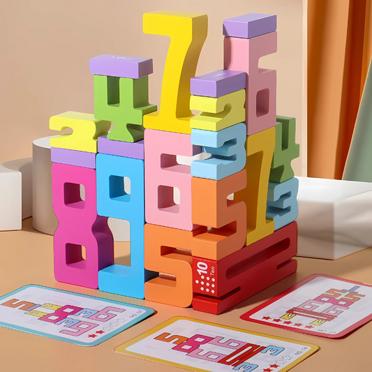 Montessori Wooden Number Blocks – Educational Counting & Stacking Toy for Kids & Toddlers