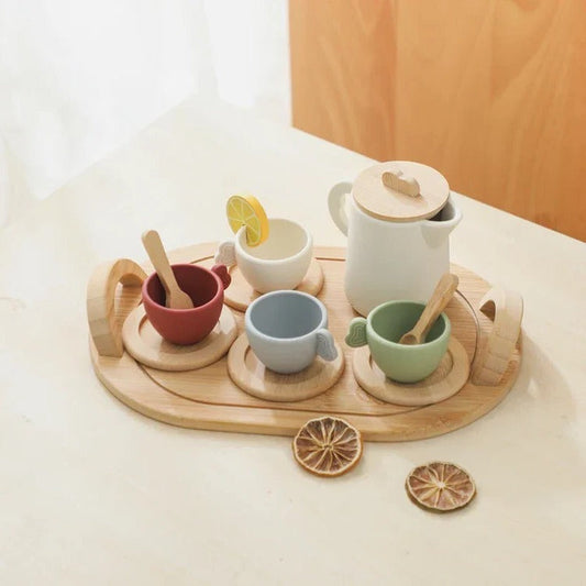 Kids Pretend Afternoon Tea Set with Serving Tray