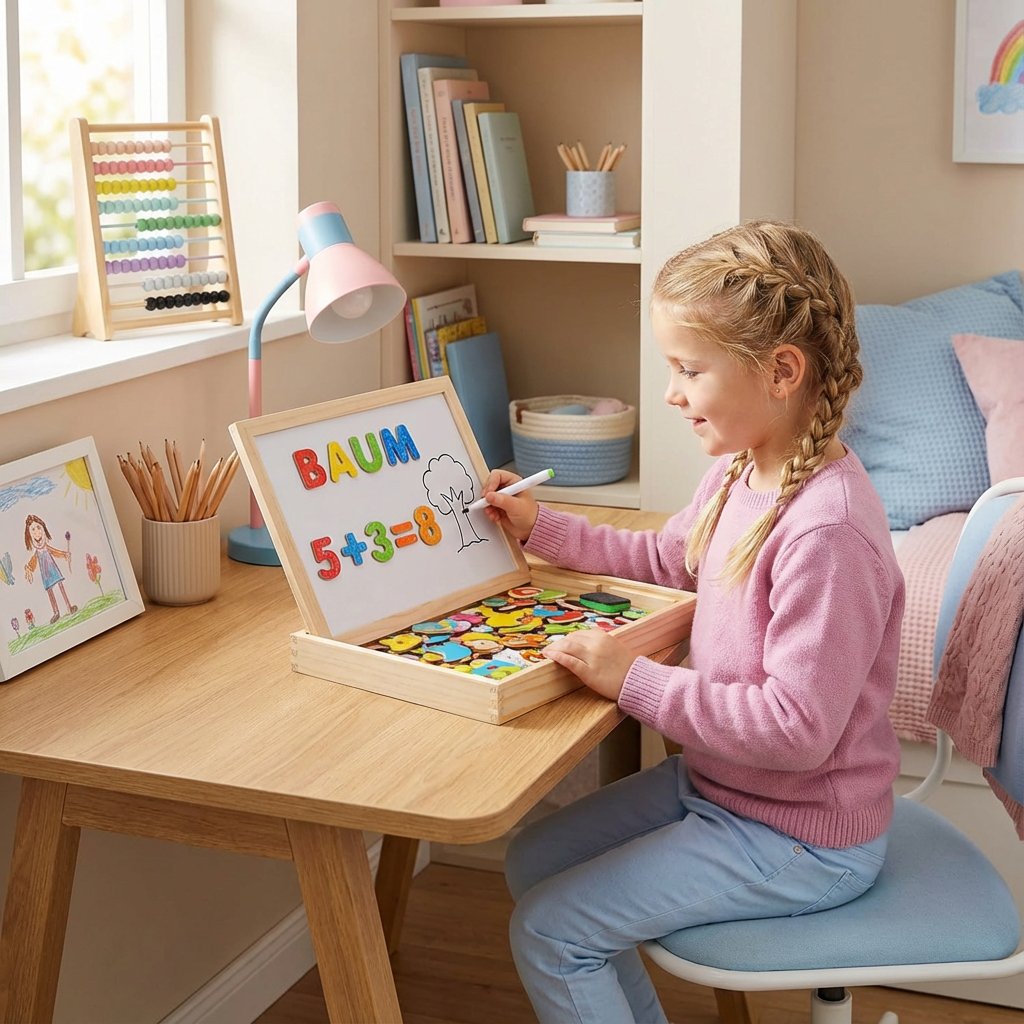 2-in-1 Montessori Drawing Board for Kids – Magnetic Doodle & Learning Writing Tablet