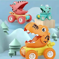 Dinosaur Monster Truck Toy – Push and Go Cars for Kids, Dino Race Vehicle Set