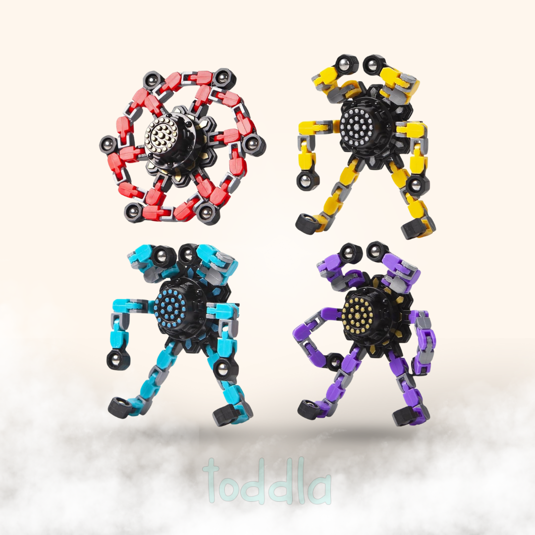 Transforming Fidget Spinner Toy for Kids – Stress Relief Sensory Spinner, Handheld Puzzle