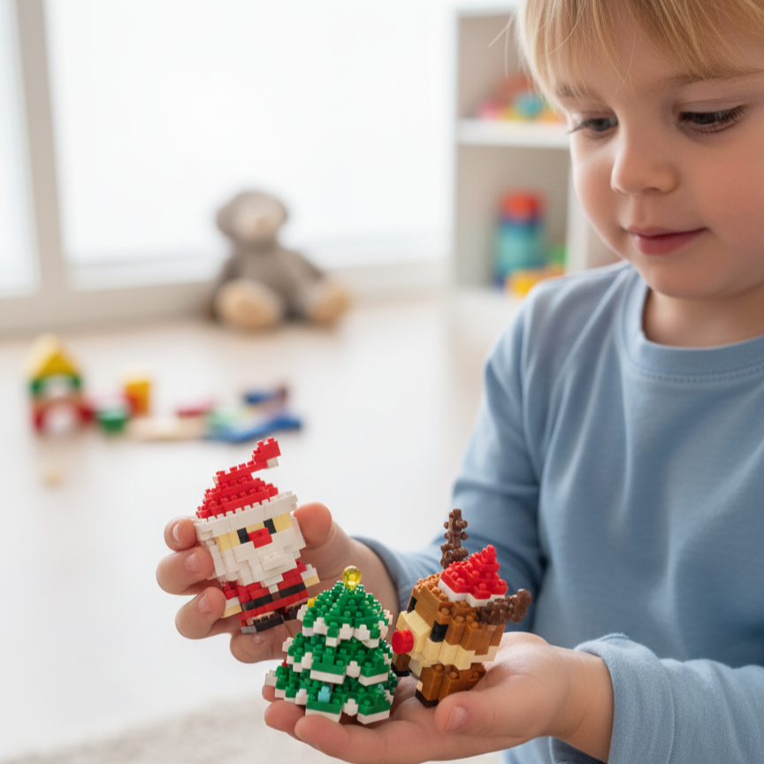 Building Block Christmas Figures – Family Holiday Decor Toy Kit