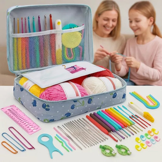 Kids Crochet Starter Kit for Beginners – DIY Amigurumi Animal Craft Set with Yarn & Hook