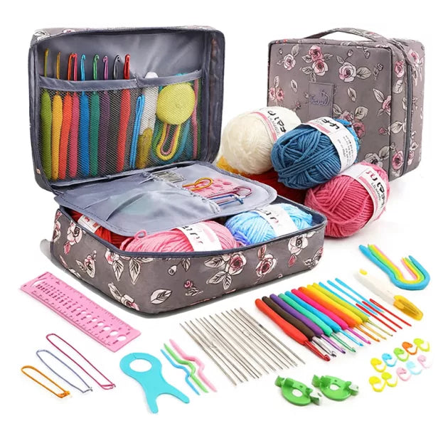 Kids Crochet Starter Kit for Beginners – DIY Amigurumi Animal Craft Set with Yarn & Hook