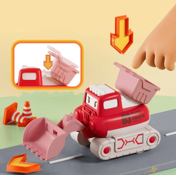 Press-On Toy Construction Truck with Movable Joints