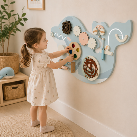 Wooden Dolphin Wall Activity Panel for Hands-On Play – image 2