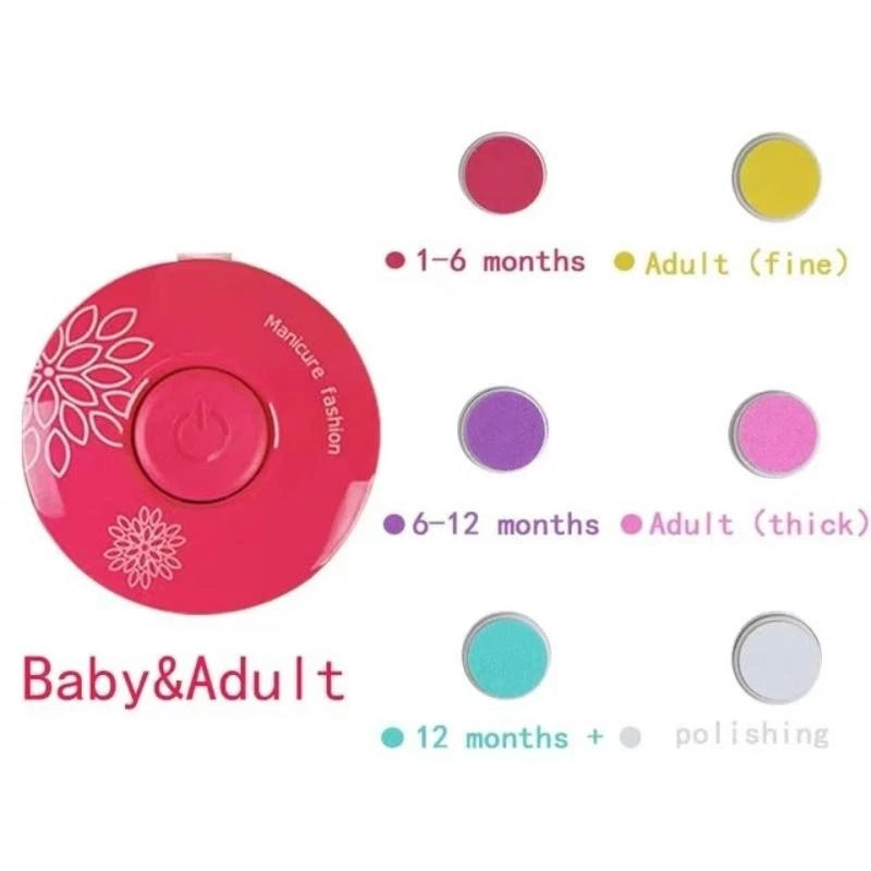 Baby Electric Nail Trimmer with 6 Grinding Heads