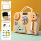 Montessori Busy Board with LED Light – Wooden Sensory Activity Toy for Toddlers