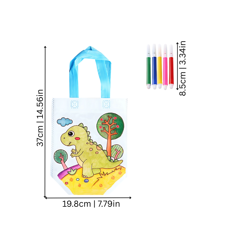 DIY Graffiti Bag with Markers – Kids Colouring Tote Art & Craft Activity