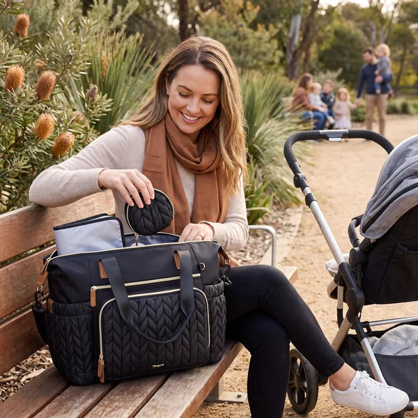 Waterproof Nappy Tote Bag with Change Mat and Dummy Case