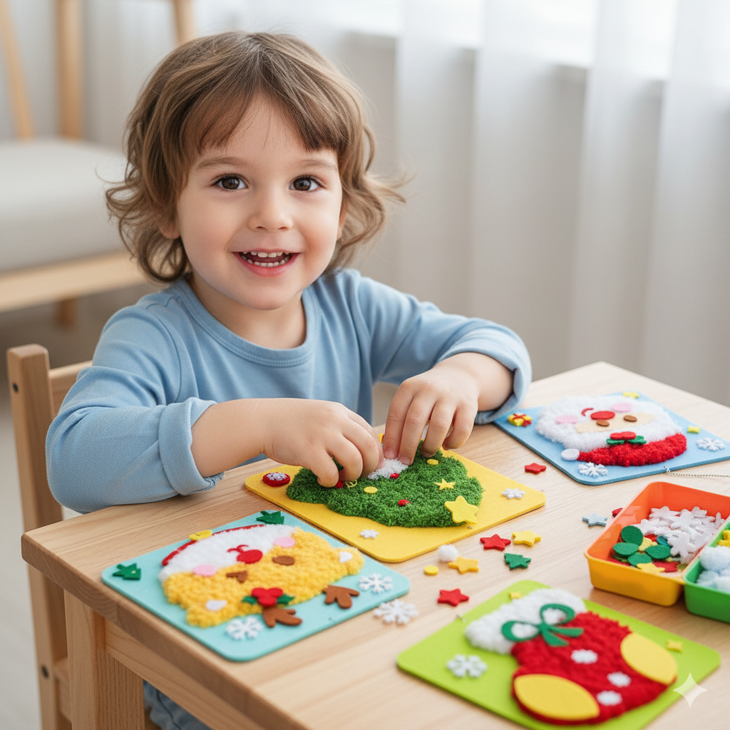 Montessori Christmas Craft Kit for Kids — DIY Felt Ornaments & Holiday Activity Set